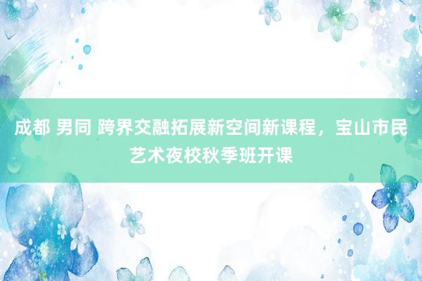 成都 男同 跨界交融拓展新空间新课程，宝山市民艺术夜校秋季班开课