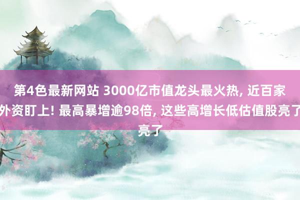 第4色最新网站 3000亿市值龙头最火热， 近百家外资盯上! 最高暴增逾98倍， 这些高增长低估值股亮了