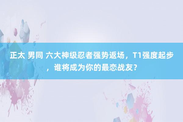 正太 男同 六大神级忍者强势返场，T1强度起步，谁将成为你的最恋战友？