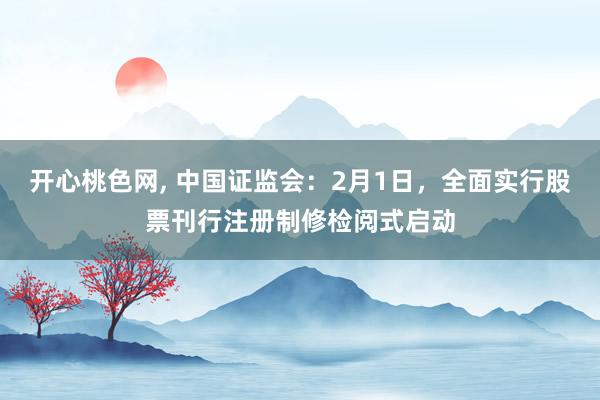 开心桃色网， 中国证监会：2月1日，全面实行股票刊行注册制修检阅式启动