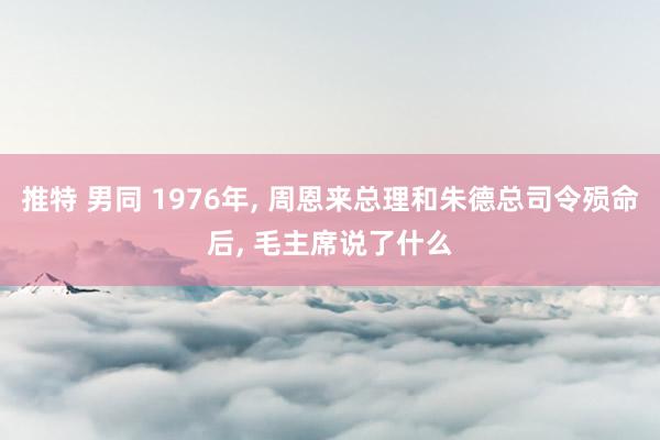 推特 男同 1976年， 周恩来总理和朱德总司令殒命后， 毛主席说了什么