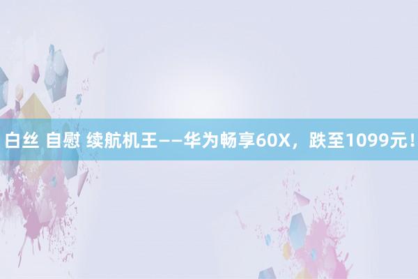 白丝 自慰 续航机王——华为畅享60X，跌至1099元！