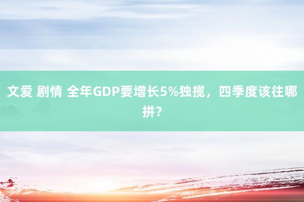 文爱 剧情 全年GDP要增长5%独揽，四季度该往哪拼？