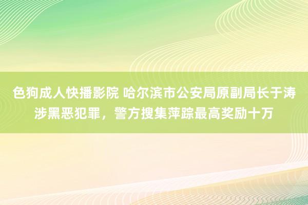 色狗成人快播影院 哈尔滨市公安局原副局长于涛涉黑恶犯罪，警方搜集萍踪最高奖励十万