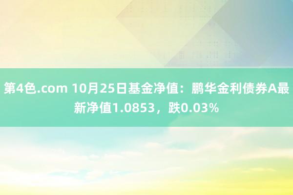 第4色.com 10月25日基金净值：鹏华金利债券A最新净值1.0853，跌0.03%