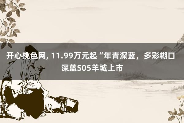 开心桃色网， 11.99万元起“年青深蓝，多彩糊口 深蓝S05羊城上市