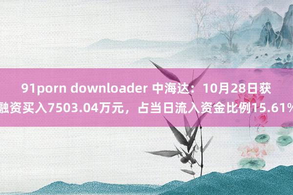 91porn downloader 中海达：10月28日获融资买入7503.04万元，占当日流入资金比例15.61%