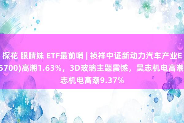 探花 眼睛妹 ETF最前哨 | 祯祥中证新动力汽车产业ETF(515700)高潮1.63%，3D玻璃主题震憾，昊志机电高潮9.37%