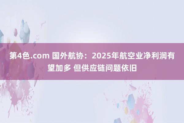 第4色.com 国外航协：2025年航空业净利润有望加多 但供应链问题依旧