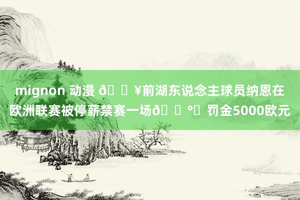 mignon 动漫 💥前湖东说念主球员纳恩在欧洲联赛被停薪禁赛一场💰️罚金5000欧元