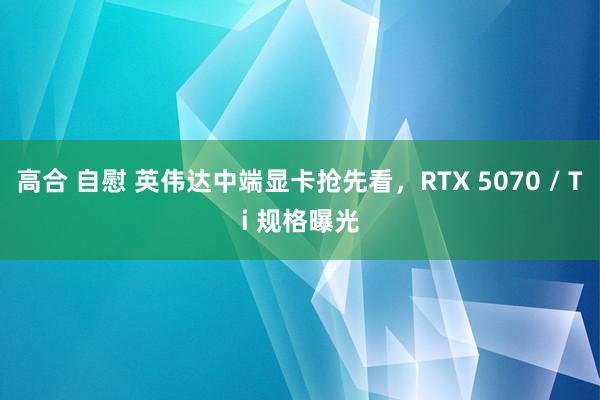 高合 自慰 英伟达中端显卡抢先看，RTX 5070 / Ti 规格曝光