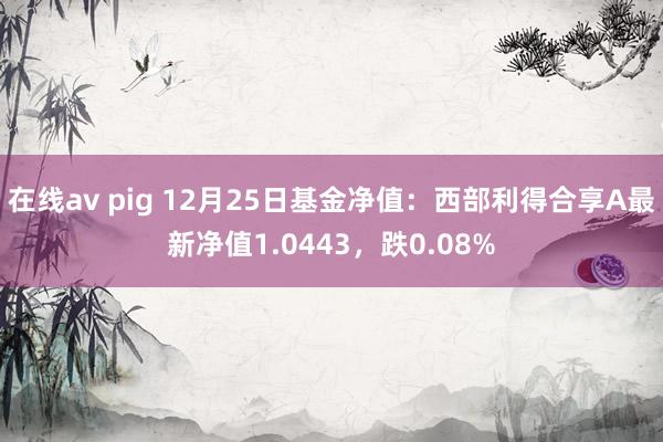 在线av pig 12月25日基金净值：西部利得合享A最新净值1.0443，跌0.08%