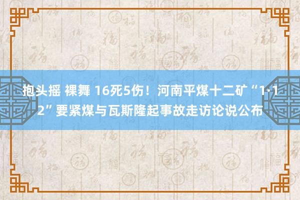 抱头摇 裸舞 16死5伤！河南平煤十二矿“1·12”要紧煤与瓦斯隆起事故走访论说公布