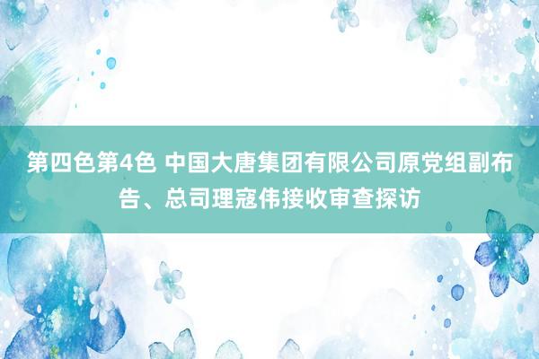 第四色第4色 中国大唐集团有限公司原党组副布告、总司理寇伟接收审查探访