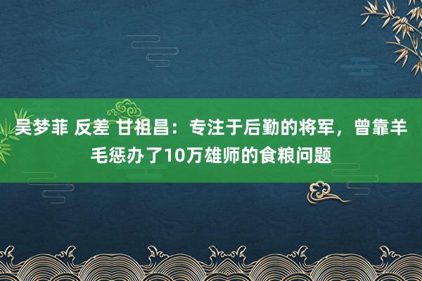 吴梦菲 反差 甘祖昌：专注于后勤的将军，曾靠羊毛惩办了10万雄师的食粮问题