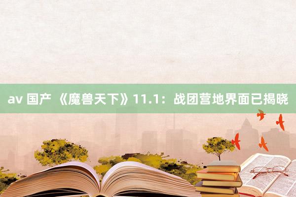 av 国产 《魔兽天下》11.1：战团营地界面已揭晓